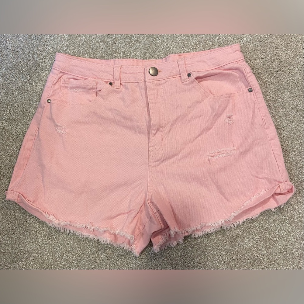 NOBO High Waist Pink Denim Shorts